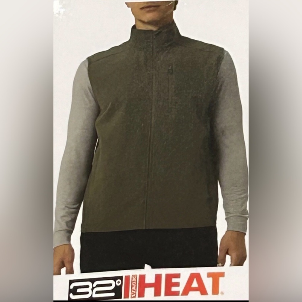 Olive Green Vest with Gray Sleeves